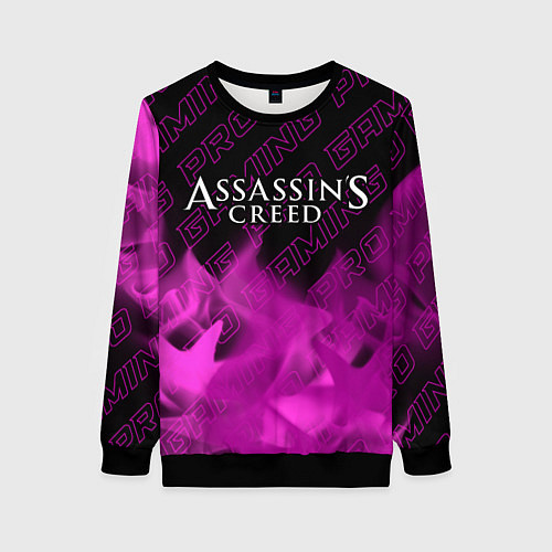 Женский свитшот Assassins Creed pro gaming: символ сверху / 3D-Черный – фото 1