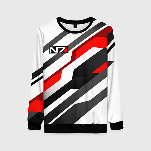 Женский свитшот Mass effect - white uniform n7 / 3D-Черный – фото 1
