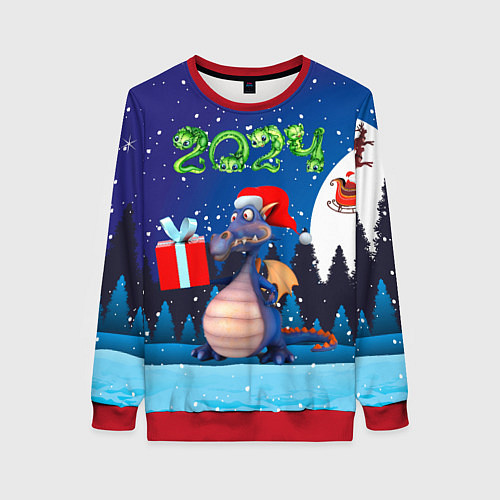 Женский свитшот Cиний дракон / 3D-Красный – фото 1