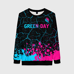 Женский свитшот Green Day - neon gradient: символ сверху