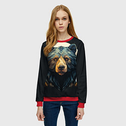 Свитшот женский Арт осенний медведь, цвет: 3D-красный — фото 2