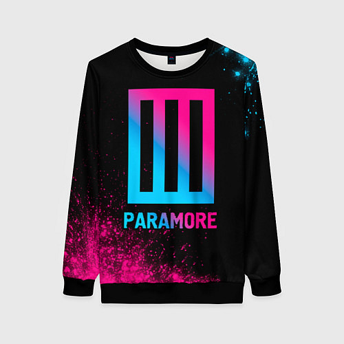 Женский свитшот Paramore - neon gradient / 3D-Черный – фото 1