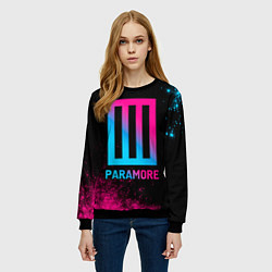 Свитшот женский Paramore - neon gradient, цвет: 3D-черный — фото 2