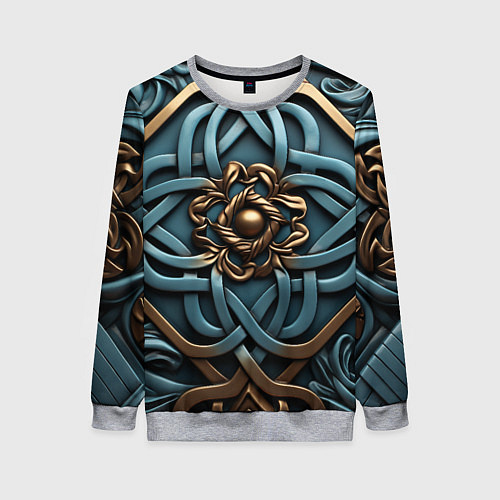 Женский свитшот Симметричный орнамент в кельтской стилистике / 3D-Меланж – фото 1