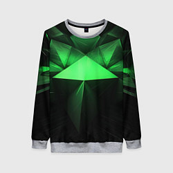 Свитшот женский Яркая зеленая геометрия, цвет: 3D-меланж