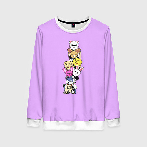 Женский свитшот Skzoo друг за другом / 3D-Белый – фото 1