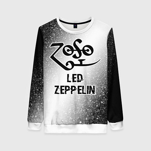 Женский свитшот Led Zeppelin glitch на светлом фоне / 3D-Белый – фото 1