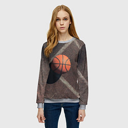 Свитшот женский Мяч баскетбольный, цвет: 3D-меланж — фото 2