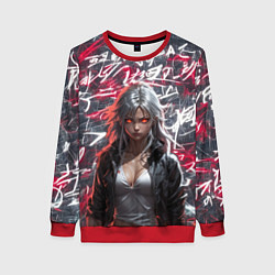 Женский свитшот Девушка с горящими глазами