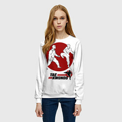 Свитшот женский Бойцы тхэквондо, цвет: 3D-белый — фото 2