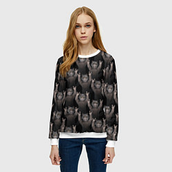 Свитшот женский Коты любят рок-музыку, цвет: 3D-белый — фото 2