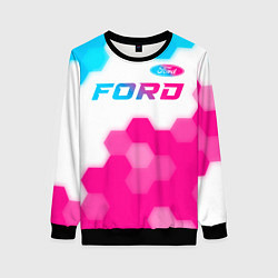 Женский свитшот Ford neon gradient style посередине