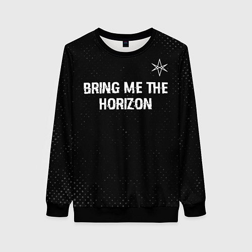 Женский свитшот Bring Me the Horizon glitch на темном фоне посеред / 3D-Черный – фото 1