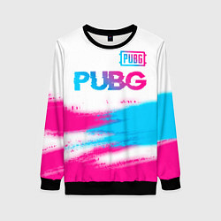 Женский свитшот PUBG neon gradient style посередине