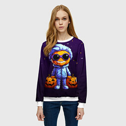 Свитшот женский Happy pumpkin, цвет: 3D-белый — фото 2