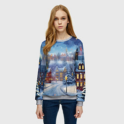 Свитшот женский New year city, цвет: 3D-меланж — фото 2