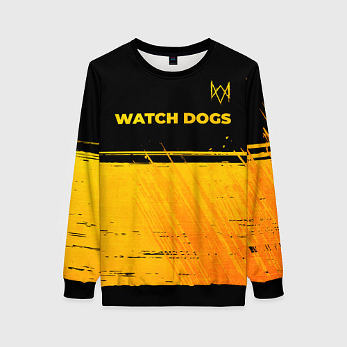 Женский свитшот Watch Dogs - gold gradient посередине / 3D-Черный – фото 1