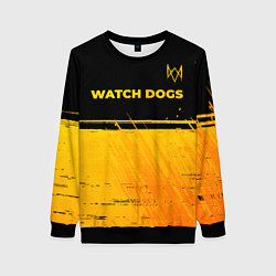 Женский свитшот Watch Dogs - gold gradient посередине
