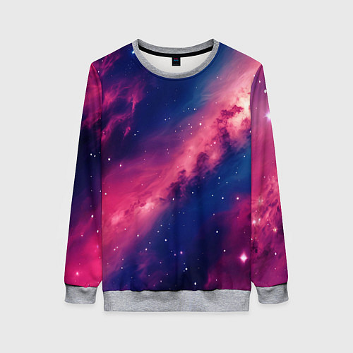 Женский свитшот Галактика в розовом цвете / 3D-Меланж – фото 1