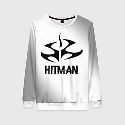 Женский свитшот Hitman glitch на светлом фоне