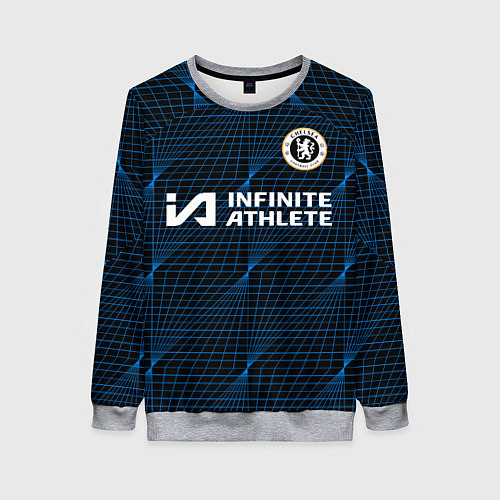 Женский свитшот ФК Челси форма 23-24 гостевая / 3D-Меланж – фото 1