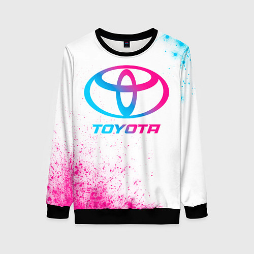 Женский свитшот Toyota neon gradient style / 3D-Черный – фото 1