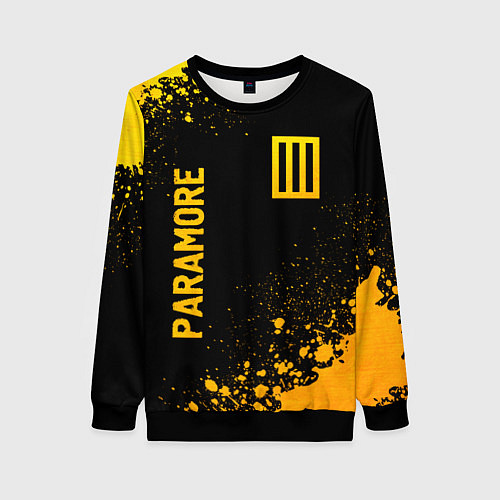 Женский свитшот Paramore - gold gradient вертикально / 3D-Черный – фото 1