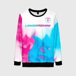 Женский свитшот Lamborghini neon gradient style посередине