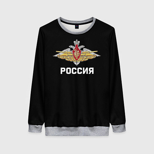 Женский свитшот Армия России герб / 3D-Меланж – фото 1