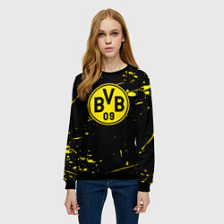 Свитшот женский Borussia yellow splash, цвет: 3D-черный — фото 2