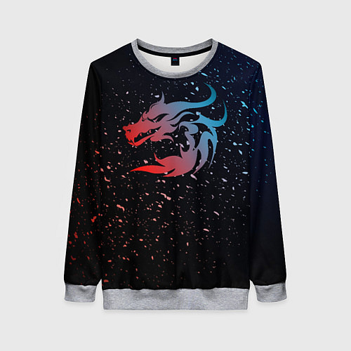 Женский свитшот Дракон млечный путь / 3D-Меланж – фото 1