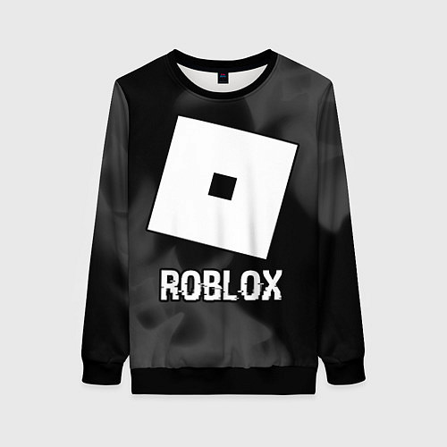Женский свитшот Roblox glitch на темном фоне / 3D-Черный – фото 1