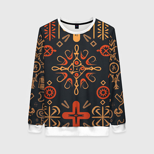 Женский свитшот Орнамент в славянском стиле / 3D-Белый – фото 1