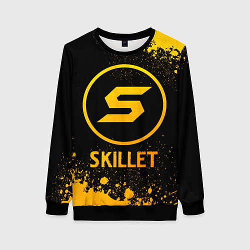 Женский свитшот Skillet - gold gradient / 3D-Черный – фото 1