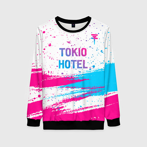 Женский свитшот Tokio Hotel neon gradient style посередине / 3D-Черный – фото 1