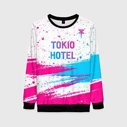 Женский свитшот Tokio Hotel neon gradient style посередине