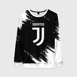 Свитшот женский Juventus спорт краски черно белый, цвет: 3D-белый