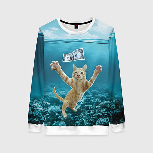 Женский свитшот Nirvana Cat / 3D-Белый – фото 1