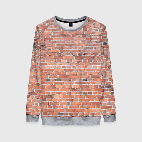 Женский свитшот Кирпичная стена узор / 3D-Меланж – фото 1