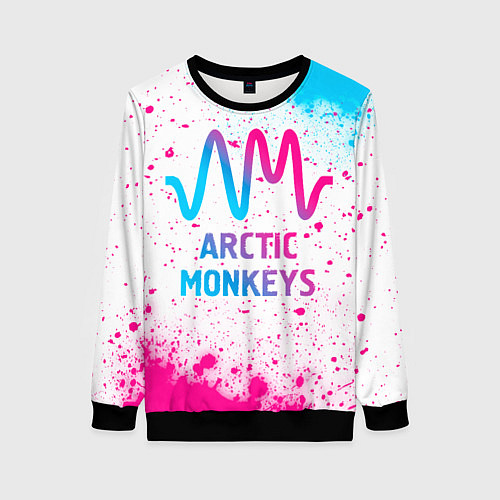 Женский свитшот Arctic Monkeys neon gradient style / 3D-Черный – фото 1