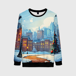 Женский свитшот Новогодний город