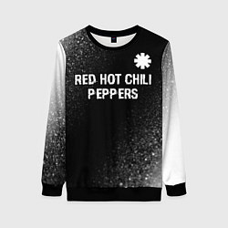 Женский свитшот Red Hot Chili Peppers glitch на темном фоне посере