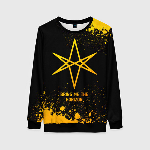 Женский свитшот Bring Me the Horizon - gold gradient / 3D-Черный – фото 1