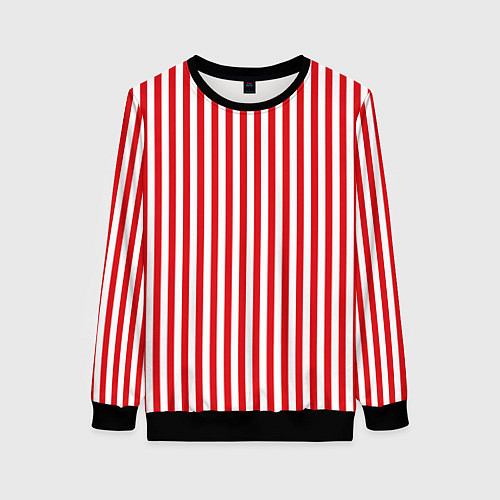 Женский свитшот Красная полоса / 3D-Черный – фото 1