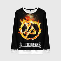 Свитшот женский Linkin Park - fire logo, цвет: 3D-белый