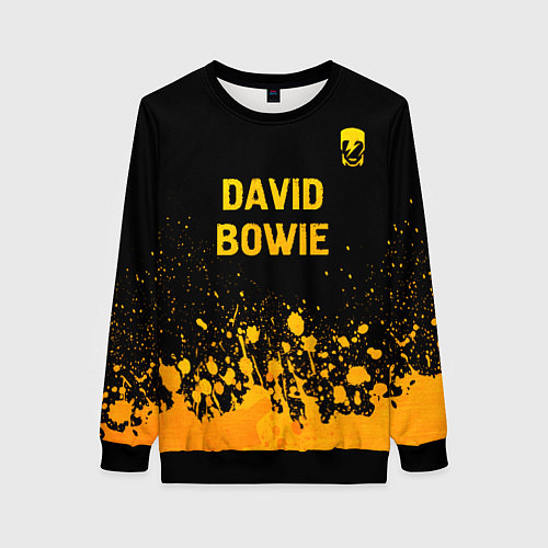 Женский свитшот David Bowie - gold gradient посередине / 3D-Черный – фото 1