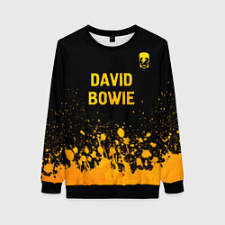 Свитшот женский David Bowie - gold gradient посередине, цвет: 3D-черный