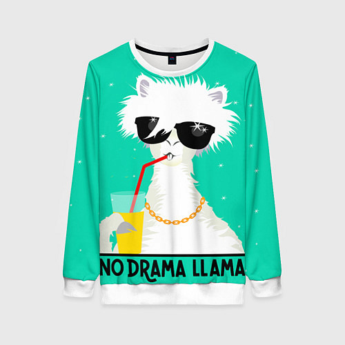 Женский свитшот Лама no drama llama / 3D-Белый – фото 1