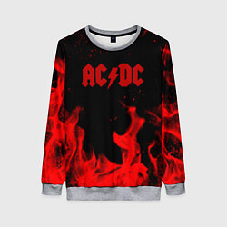 Свитшот женский AC DC огненный стиль, цвет: 3D-меланж