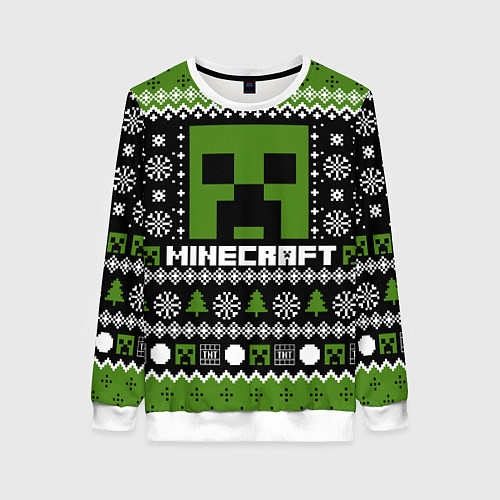 Женский свитшот Minecraft christmas sweater / 3D-Белый – фото 1